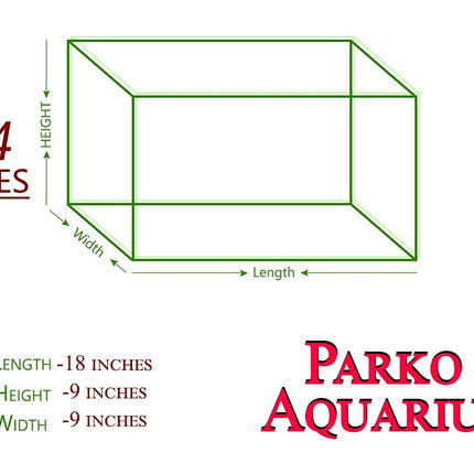 Parko Big Size Fish Tank Aqua Habitat Aquarium 24 Litre,9x9x18 Inches(Colour May Vary,)(Glass Tank ONLY) 