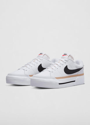 Nike WMNS Court Legacy Lift White Black Hemp Team Orange