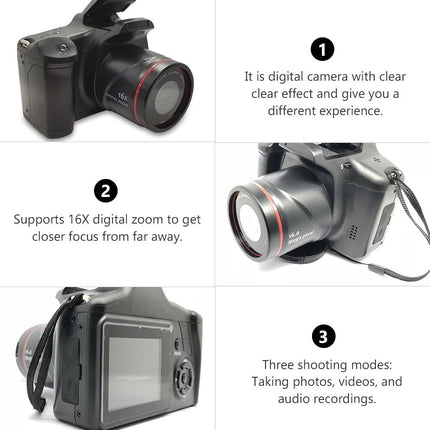 Acuvar Digital Camera, 16 Megapixel Photo Camera Mini Digital SLR Camera, CMOS Sensor 2.4“ TFT LCD Compact Camera, 16X Digital Zoom Video Camera for Children Adults Beginners 