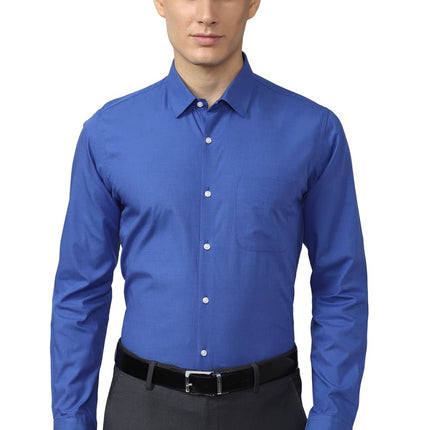 Peter England Men's Slim Fit Shirt (PESFMSLBT24893_Medium Blue 40) 