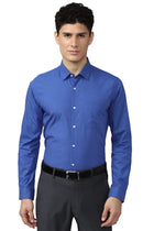 Peter England Men's Slim Fit Shirt (PESFMSLBT24893_Medium Blue 40) 