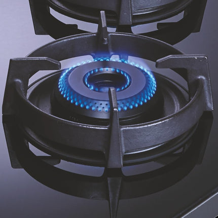 Whirlpool 75cm 3 Burner Auto Ignition Hob | EVOLVE HYBRID HD 753 BRASS | 8mm Toughened Glass | Forged Brass Burners | Black Glass Finish | 10-Year Glass & 5-Year Burner & Valve Warranty 