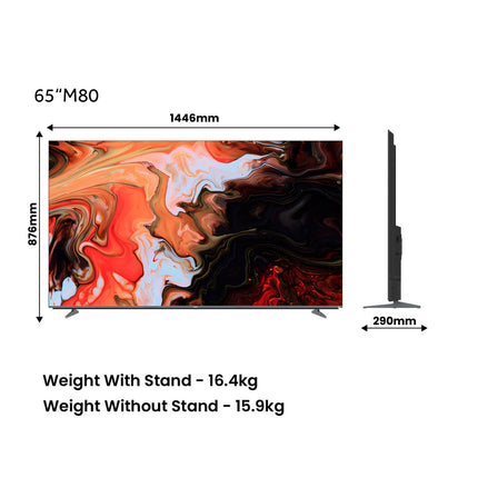 Haier 164 cm (65) New M80F Series 4K Ultra HD Smart Mini LED Google TV H65M80FUX (2025 Model) 
