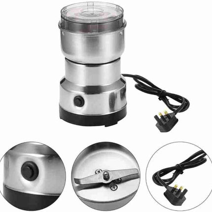 Stainless Steel Mini Electric Grinder – Compact Coffee, Spice, Masala, Nut & Grain Crusher, Portable Mixer Machine for Home Kitchen Use 