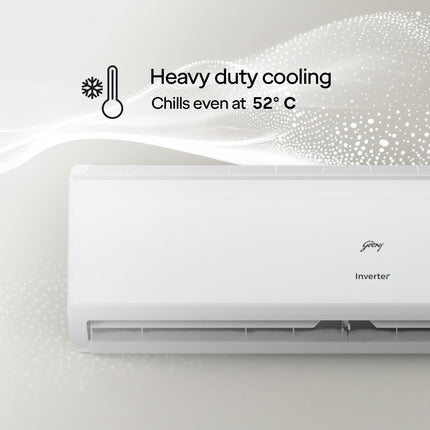Godrej 1.5 Ton 5 Star, 5 Years Comprehensive Warranty, 5-In-1 Convertible Cooling, Inverter Split AC (Copper, 2025 Model, Heavy duty cooling at 52 °C, AC 1.5T EI 18II5T WZS Split 5S, White) 