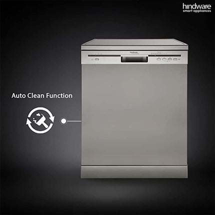 Hindware Smart Appliances Marcelo 12 Place Settings Auto-Clean Dishwasher With 6 Wash Programs & Half Load Function (DW100003) (Silver) 