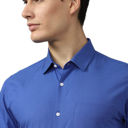 Peter England Men's Slim Fit Shirt (PESFMSLBT24893_Medium Blue 40) 