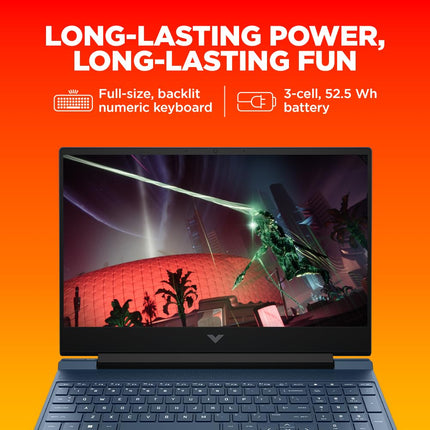 HP Victus, AMD Ryzen 5 5600H, NVIDIA RTX 3050, 16GB DDR4, 512GB SSD (Win11, Office21, Blue, 2.37kg) 144Hz, 9MS, IPS, 15.6-inch(39.6cm) Gaming Laptop, Backlit kb, Enhanced Cooling, fb0106AX/Fb0112AX 