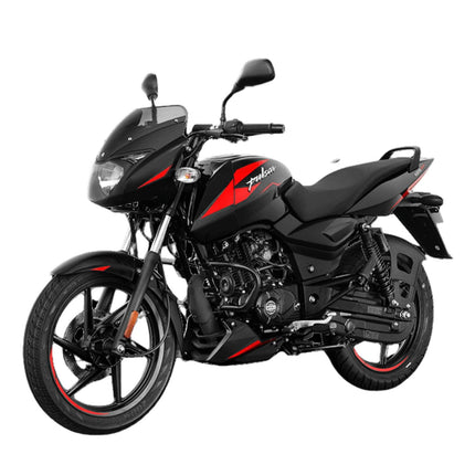 Bajaj Pulsar 125 DI Carbon UG Motorbike/Motorcycle | Ebony Black & Red Decals booking for Ex-Showroom 