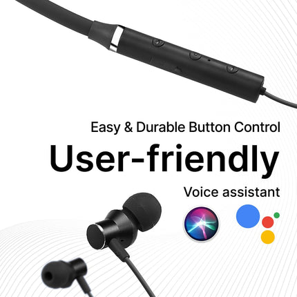 pTron Tangentbeat in Ear Bluetooth 5.0 Wireless Headphones with Mic, Deep Bass, 10mm Drivers, Clear Calls, Dual Pairing, Fast Charging, Magnetic Buds, Voice Assistant & IPX4 Wireless Neckband (Black 