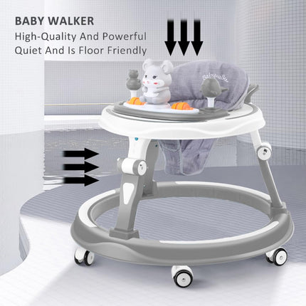 StarAndDaisy 360 Baby Walker 6-24 Months / 7 Level Height Adjustment Walker for Kids Boy and Girl with Intergrated RGB Lights, Switchable Food & Musical Toy Tray/Premium Baby Activity Walker 