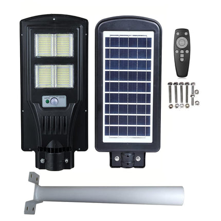 GlowBase Plastic Solar Led Street Light All In One 60 Watt Led Chip Automatic Motion Sensor With Remote Ip65 Waterproof Ip65 Waterproof Outdoor Use Black (Pack Of 1) 