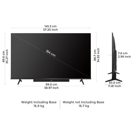Vu 164cm (65 inches) Vibe Series 4K QLED Smart Google TV 65VIBE-DV 