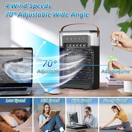 VICARI-Portable-Air-Conditioner-Small-Ac-Quaite-Personal-Air-cooler-Usb-Power-Mini-Desktop-Cooling-Misting-fan-1/2/3-Timer-With-speed-360-Adjustable-For-Office-Room-Desk-And-Car-(Multi-color) 