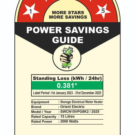 Orient Electric Aquator Edge |15L Storage Water Heater| BEE-5 Star rated |8 bar pressure compatibility | Suitable for high rise buildings |5 years tank warranty 