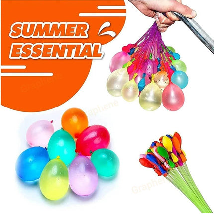 GRAPHENE Set of 3 Bunch 111 Holi Magic Water Balloons/Multicolor Automatic Fill and Tie Magic Water Balloons for Holi- Quick Fill, Easy Tie, No Mess, Fun For Kids (111 Balloons) 