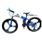 Skyride BMV X6 Cycle 6 Spoke Blue & White Foldable Bicycle with 21 Speed Gear with Dual Disc Brake Carbon Frame Suspension for Men 26 inch Wheel Size 