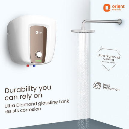 Orient Electric Aquator Edge |15L Storage Water Heater| BEE-5 Star rated |8 bar pressure compatibility | Suitable for high rise buildings |5 years tank warranty 