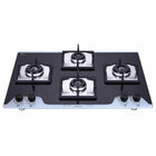 Elica 70cm 4 Burner Auto Ignition Hob | FLEXI HCT 470 DX LOTUS BK DUAL TONE | SABAF Burners | Cast Iron Pan Support | Dual Tone 8mm Toughened Glass | 5-Year Glass & Valve Warranty | Black 
