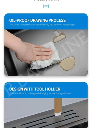 Kitchen Sink 35 Inch - SS 304 Grade Modular Kitchen Sink With Waterfall Pull Down Faucet | Single Bowl With RO-Water Purifier Tap | Fruit Basket & All Accessories (Black, Dustbin 35 X 18 X 9 Inch)