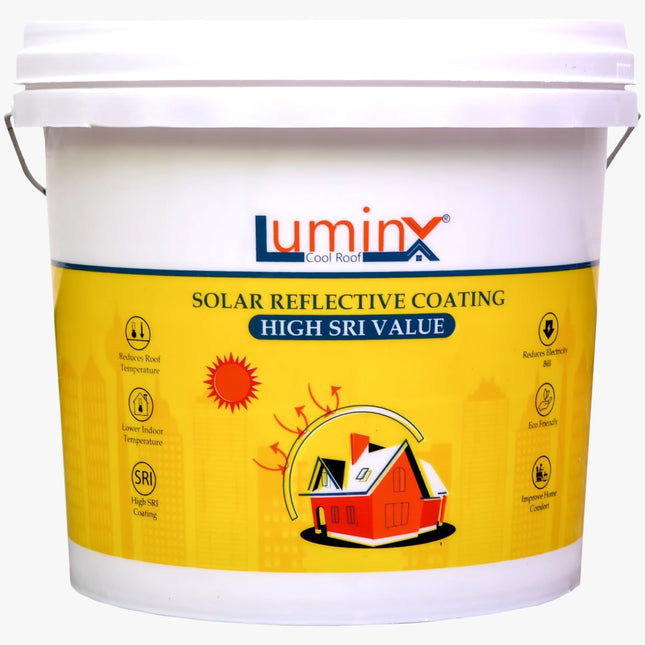 LuminX : Solar Reflective Roof Coating |Summer Cool Roof | Heat Resistance Paint | High Sri Terrace Cooling Paint (10 Kgs), White 