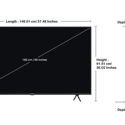 Panasonic 164 cm (65 inches) 4K Ultra HD Smart LED Google TV TH-65MX660DX (Black) 