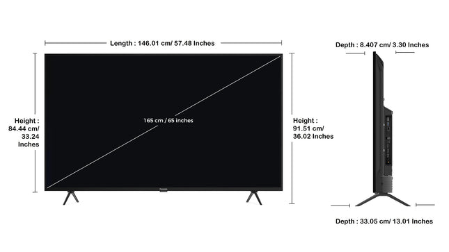 Panasonic 164 cm (65 inches) 4K Ultra HD Smart LED Google TV TH-65MX660DX (Black) 