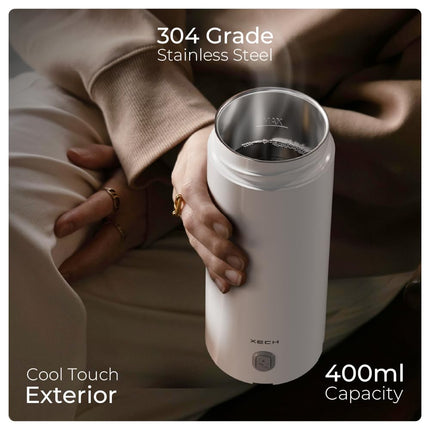 XECH Electric Kettle For Travel Hot Water Mini Kettle In-Built Cable Portable Bottle Design 300W Heating Element to Boil Water and Prepare Tea Coffee without Milk Small Kettles (Hydroboil Lite) 