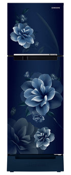 Samsung 236L 2 Star Inverter Frost-Free Double Door Refrigerator Appliance (RT28C3122CU/HL,Camellia Blue), Base Stand Drawer 