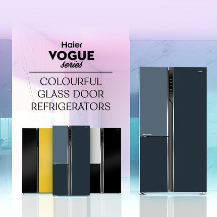 Haier 598L, 3-Star, Vogue 83% Convertible Fridge Space, Expert Inverter 3-Door Side by Side Refrigerator, (HRT-683GOG, Grey Onyx Glass) 