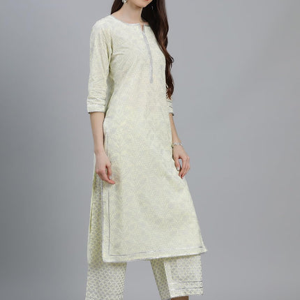 Libas Women's Cotton Kurta Sets (13040O_Yellow 