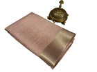 Women Pure Brocade Mysore Silk Sarees, Zari Weaving, Rich Pallu, Jacquard Blouse, Peach Saree 