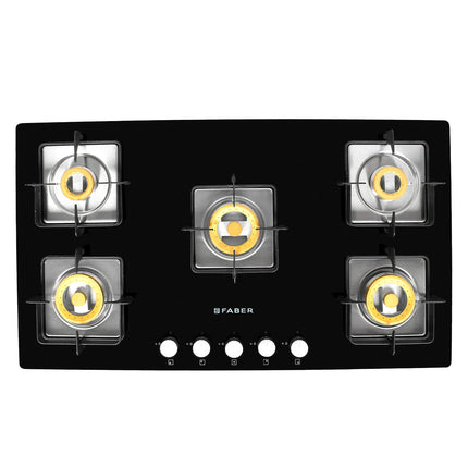Faber 90 cm Hobtop 5 Burner, Auto Ignition (HOB HTG 905 CRS BR CI) 