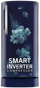 LG 201 L 5 Star Inverter Direct-Cool Single Door Refrigerator (GL-D211HBCZ, Blue Charm, Base stand with drawer) 