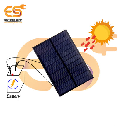 Electronic Spices 99mm X 69mm 6v 180mah Rectangle Shape Polycrystalline Mini Epoxy Solar Panels With Alligator Clip Pack of 1pcs 