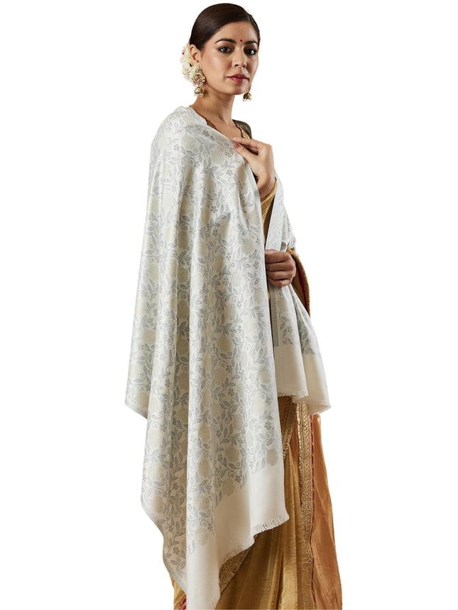 Pashmoda Women Gulnari Kaani Wool Blend Stole (Size : 71X203 CM)
