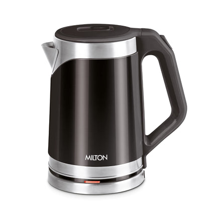 Milton Euroline Vienna Electric 1.8 Stainless Steel Electric Kettle, 1 Piece, 1.8 Litre, Black, Power Indicator, 1500 Watts, Double Walled, Auto Cut-off 