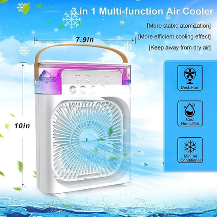 Portable Air Conditioners - Small AC Quiet Personal Air Cooler, USB Powered Mini Desktop Cooling Misting Fan, 1 | 2 | 3 Timer with 3 Speeds for Office, Home, Room, Desk and Car (White) 