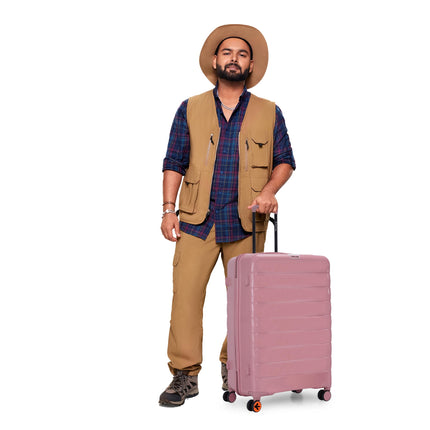 Nasher Miles Vienna Hard-Sided Polypropylene Cabin Luggage Pink 20 Inch |55cm Trolley Bag Small 