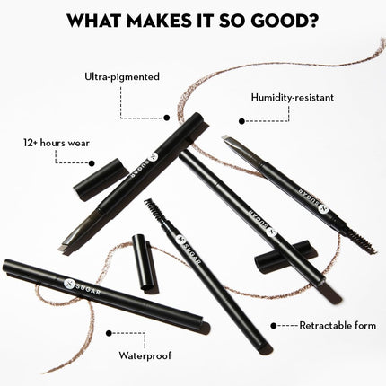 SUGAR Cosmetics Arch Arrival Brow Definer | Brow Pencil with Spoolie | Lasts Upto 12hrs | Pigmented Eyebrow Pencil |Long Lasting & Natural Finish | 3.5gm | Jerry Brown 