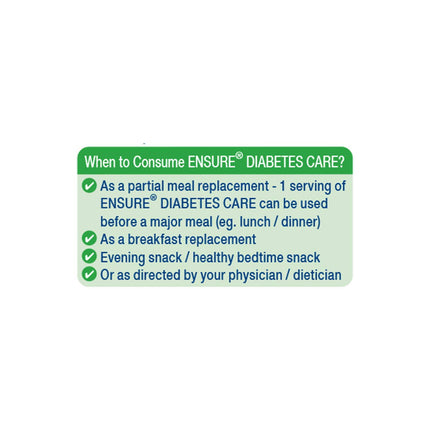 Ensure Diabetes Care Vanilla 375/400g. Specialized Nutrition To Help Manage Diabetes. Helps Manage Diabetes Related Symptoms 