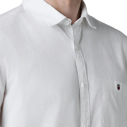 Louis Philippe Men's Slim Fit Shirt (LRSFNSLPV93180_White 