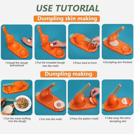 Vmoni 2-in-1 Dumpling Maker, Momo Maker, Gujiya Maker Machine, Momo Maker Machine, Kajjikayalu Karanji Maker, Samosa Maker, Skin Press Mould for Ghughra with Dumpling Puri Maker (Multi) 