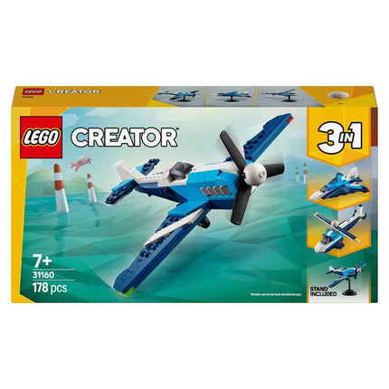 LEGO Creator 3in1 Aircraft: Race Plane Toy Vehicle Playset 31160 Building Blocks Toys for 7+ Gift for Boys and Girls 