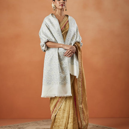 Pashmoda Women Gulnari Kaani Wool Blend Stole (Size : 71X203 CM)