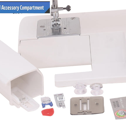 Usha Janome Dream Stitch Automatic Zig-Zag Electric Sewing Machine (White and Blue) 