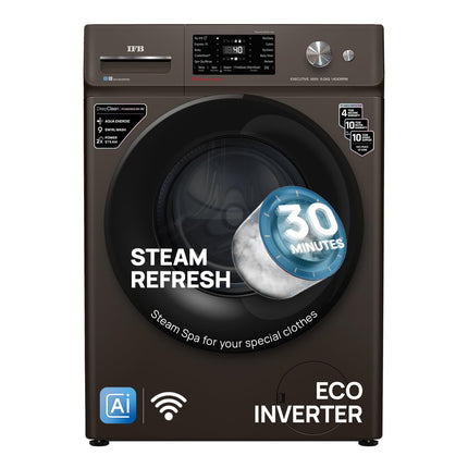 IFB 9 Kg 5 Star, DeepClean® Technology, AI Powered, WiFi, Fully Automatic Front Load Washing Machine (EXECUTIVE MXN 9014K CMS, PowerSteam®, 9 Swirl, Steam Refresh, Inbuilt Heater, Eco Inverter, Mocha) 