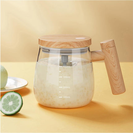 HomeEssentials Self Stirring Coffee Mug-Electric High Speed Mixing Cup, 400Ml Self Stirring Coffee Mug With Lid, High Borosilicate Glass Mug Home Office For Coffee, Milk, Protein 