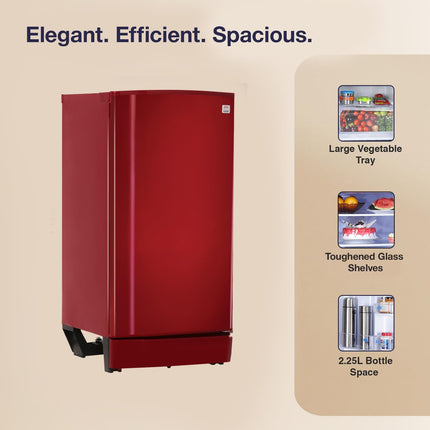 Godrej 180 L 1 Star Advanced Capillary Technology Direct Cool Single Door Refrigerator (2025 Model, RD EDGE 190A TRF ST WN, Steel Wine) 
