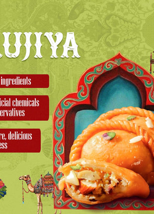 7 BAZAARI Mewa Gujiya – Traditional Indian Holi Sweet, 6 Piece Pack, Rich in Flavor and Authentic Taste Natural ingredients made with real nuts and dry fruits 